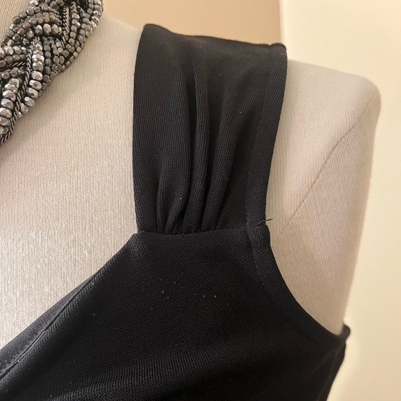 Ann Taylor Loft Knot Front Sleeveless Black Dress Az 6P - Picture 2 of 7